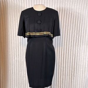 Vintage Taurus I I short sleeve nautical look sheath midi dress size